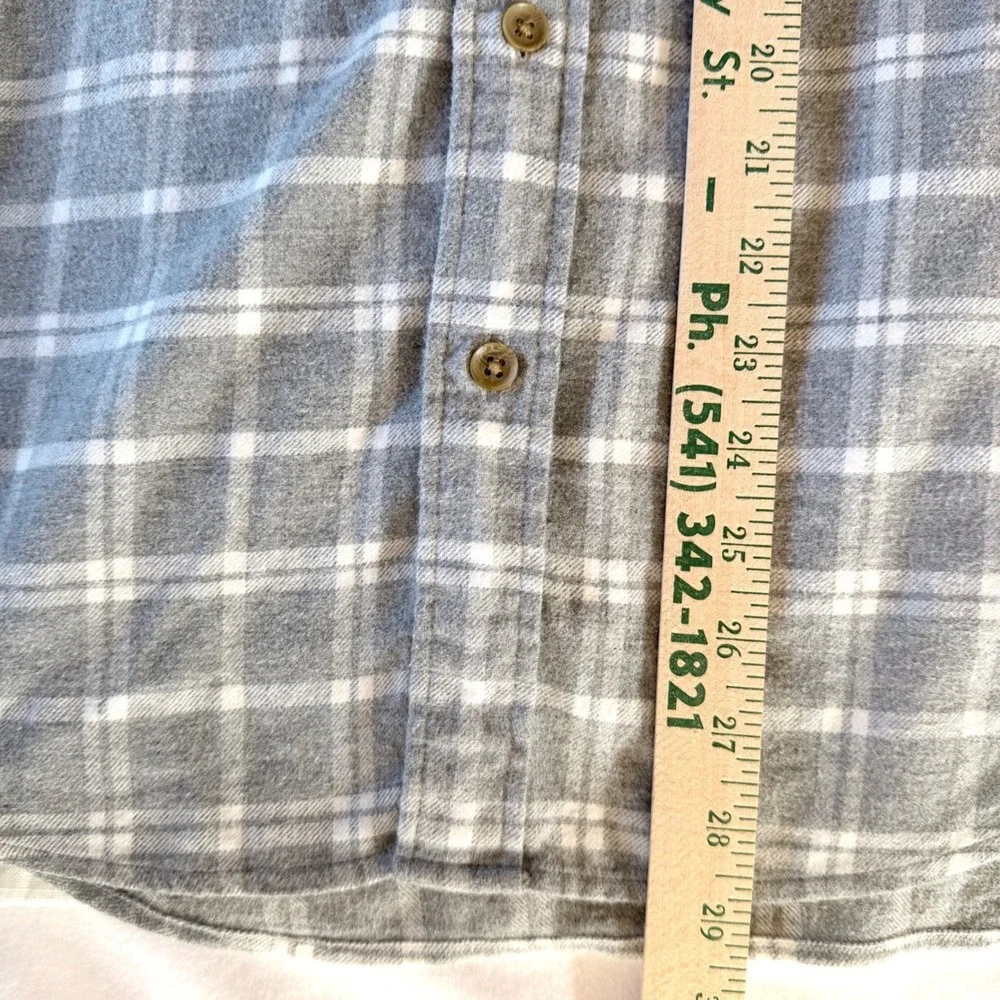 Faherty Plaid Super Brushed Flannel Shirt‎ Men's Small Gray Cotton Button Down